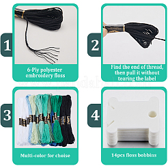 3 Sets 3 Style 6-Ply Polyester Embroidery Floss&nbsp;OCOR-GF0003-41B
