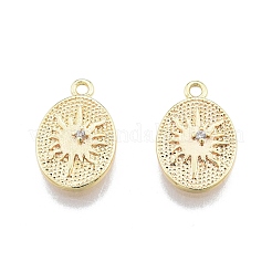 Brass Micro Pave Clear Cubic Zirconia Charms&nbsp;KK-G437-02G