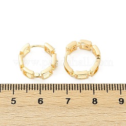 Brass Clear Cubic Zirconia Hoop Earrings&nbsp;EJEW-Q016-02G