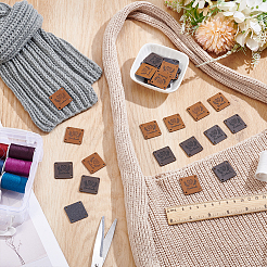 60Pcs 2 Styles Imitation Leather Label Tags&nbsp;FIND-UN0007-62A