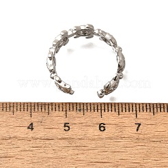 Brass Micro Pave Clear Cubic Zirconia Cuff Rings for Women&nbsp;RJEW-Q008-13P