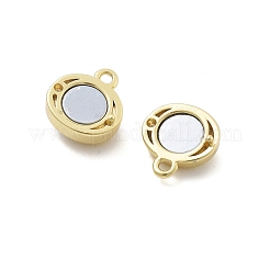 Brass Natural Black Lip Shell Epoxy Magnetic Clasps&nbsp;KK-G528-01G-02