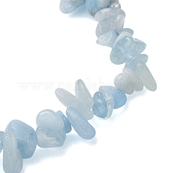 Natural Aquamarine Chip Beaded Stretch Bracelets for Women Men&nbsp;BJEW-JB10647-03