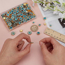 200Pcs 4 Styles Flower Alloy Glass Sew on Rhinestone&nbsp;FIND-FG0004-45