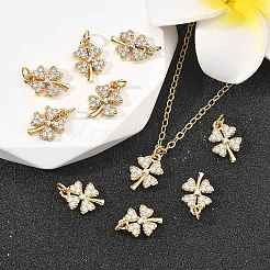 SHEGRACE Brass Micro Pave Clear Cubic Zirconia Charms&nbsp;XGRQ2O113-415G