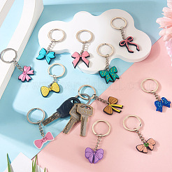 13Pcs 13 Styles PVC Plastic Bowknot Keychains&nbsp;KEYC-TA0001-55