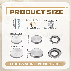 8 Boxs 2 Styles 304 Stainless Steel Hinged Screw Cover Sets&nbsp;CABI-LP0001-13C