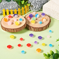 30Pcs 2 Styles Luminous Resin Mushroom Ornament&nbsp;RESI-TA0004-02A