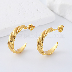 Twist 304 Stainless Steel C-Shaped Stud Earrings for Women&nbsp;WT6773