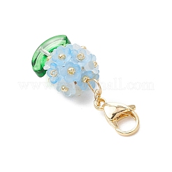 Hydrangea Acrylic & Glass Seed Beads Pendant Decorations&nbsp;HJEW-MZ00217