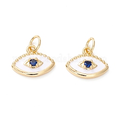 Brass Micro Pave Midnight Blue Cubic Zirconia Charms&nbsp;ZIRC-Z019-03G-NR