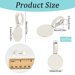 150Pcs Tibetan Style Alloy Glue On Flat Pad Pendant Bails&nbsp;TIBEP-SC0002-76