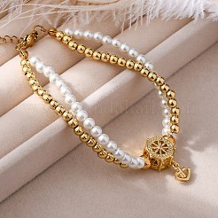 Brass Multi-strand Bracelets&nbsp;BJEW-M056-01G