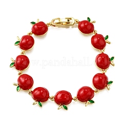 Brass Enamel Link Bracelets&nbsp;BJEW-K278-01A-G