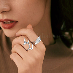 10Pcs 10 Style Alloy & Stainless Steel Open Cuff Ring&nbsp;RJEW-FI0001-13