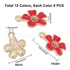 72Pcs 12 Colors Eco-Friendly Zinc Alloy Pendants&nbsp;FIND-PH0002-56