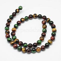 Natural Tiger Eye Beads Strands&nbsp;G-N0224-02-8mm