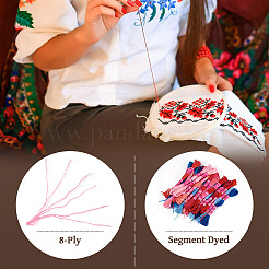 2 Sets 2 Styles Gradient Color 8-Ply Polycotton(Polyester Cotton Embroidery Floss&nbsp;OCOR-TA0001-75
