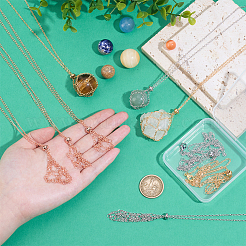 9Pcs 3 Colors Brass Macrame Pouch Necklaces&nbsp;NJEW-GA00005