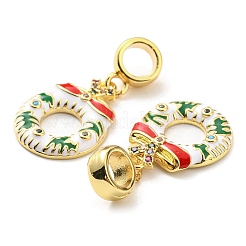Real 18K Gold Plated Christmas Theme Brass Micro Pave Cubic Zirconia Pendents&nbsp;KK-M247-31G