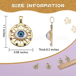 4Pcs Brass Micro Pave Colorful Cubic Zirconia Pendants&nbsp;ZIRC-SZ0001-71