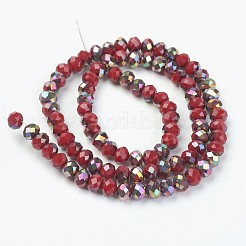 Electroplate Opaque Glass Beads Strands&nbsp;EGLA-A034-P6mm-R06