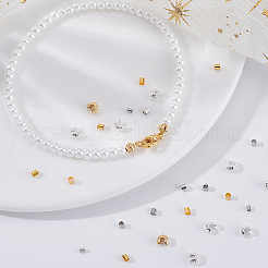200Pcs 4 Styles Brass Crimp Beads Covers&nbsp;FIND-GA0008-02