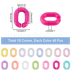 600Pcs 13 Style Transparent & Opaque Acrylic Linking Rings&nbsp;MACR-CA0001-16