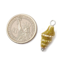 Vintage Style Glazed Porcelain Conch Shell Pendants&nbsp;PALLOY-JF03898