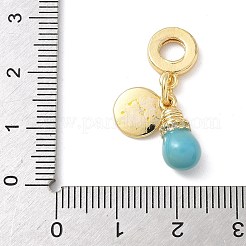 Brass Micro Pave Clear Cubic Zirconia European Dangle Charms&nbsp;KK-D502-11G