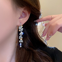 Alloy Rhinestone Tassel Dangle Earrings&nbsp;FS-WG3A30F-01