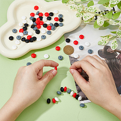 2Bags 80Pcs Rondelle Food Grade Eco-Friendly Silicone Focal Beads&nbsp;SIL-DC0001-69A