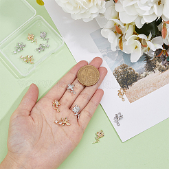12Pcs 6 Styles Brass Micro Pave Cubic Zirconia Pendants&nbsp;KK-DC0003-30