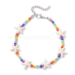 Synthetic Turquoise & Glass Beaded Bracelets for Women&nbsp;BJEW-JB13059