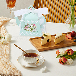 12Pcs 4 Styles Flower Printed 3D Teapot Shaped Paper Candy Gift Boxes with Ribbon&nbsp;DIY-SP0006-38