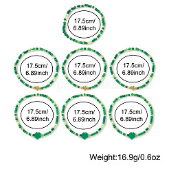 7Pcs 3 Styles Saint Patrick's Day Glass Seed Bead Stretch Bracelets&nbsp;RL8024-1