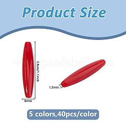 200Pcs 5 Colors Opaque Acrylic Beads&nbsp;OACR-DC0001-45