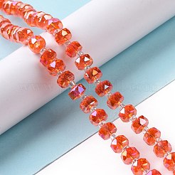 Transparent Electroplate Glass Beads Strands&nbsp;GLAA-E036-01B