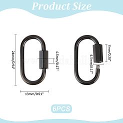 6Pcs 304 Stainless Steel Screw Carabiner Lock Charms&nbsp;STAS-UN0059-75B