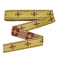 Ethnic Style Polyester Jacquard Cross Ribbon&nbsp;SRIB-WH0026-29-1