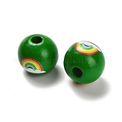 St. Patrick's Day Series Printed Schima Wood European Beads&nbsp;WOOD-V002-01I