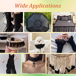 Polyester Double Layer Pleated Lace Ribbon&nbsp;OCOR-WH0036-92A