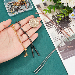 8Pcs 4 Colors Brass Box Chains Slider Bracelet Making with Clear Cubic Zirconia&nbsp;KK-AR0002-83