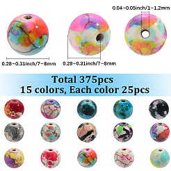 375Pcs 15 Colors Synthetic Turquoise Dyed Beads&nbsp;G-SC0003-45