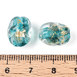 Handmade Gold & Silver Foil Glass Beads&nbsp;FOIL-N030-02E