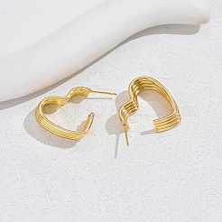 Brass Heart Stud Earrings&nbsp;XG2436
