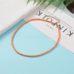 Round Glass Seed Beaded Necklaces&nbsp;NJEW-JN03207