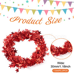 PVC Sparkly Star Metallic Garland with Iron Wire&nbsp;AJEW-TAC0034-08B