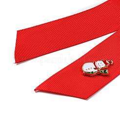 Christmas Polyester Ribbon Safety Pin Brooch&nbsp;JEWB-H012-01A