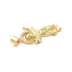Rack Plating Brass Micro Pave Cubic Zirconia Pendants&nbsp;X-KK-K270-34G